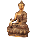 Pure Brass Medicine Buddha 22" Dragon Carvings - Handcrafted Healing Statue | Jaipurio